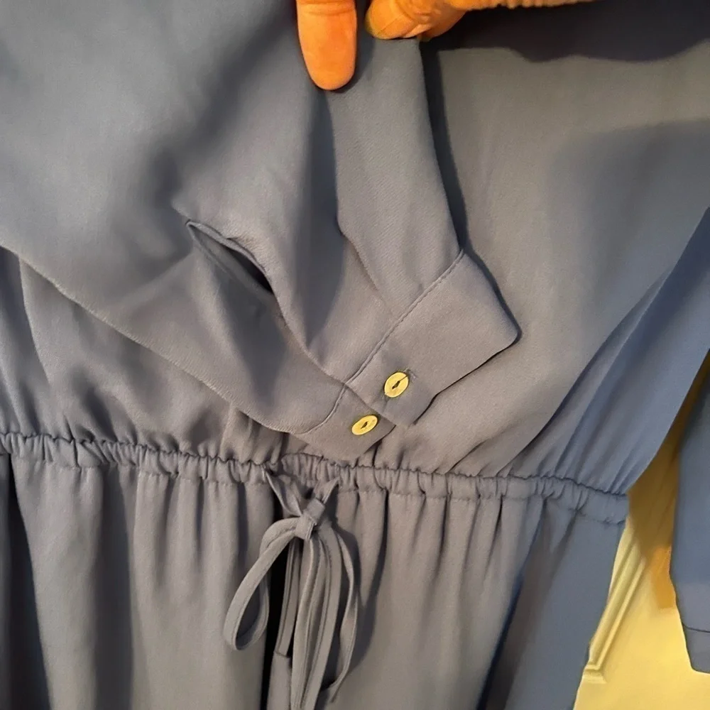 Daniel Rainn Navy Blue Dress Drawstring Waist 3/4 Sleeves - Picture 8 of 11